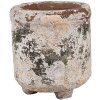 Clayre & Eef 6TE0525S Flower Pot Terracotta Beige Green Ø 9x10 cm Country Style