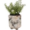 Clayre & Eef 6TE0525S Flower Pot Terracotta Beige Green Ø 9x10 cm Country Style