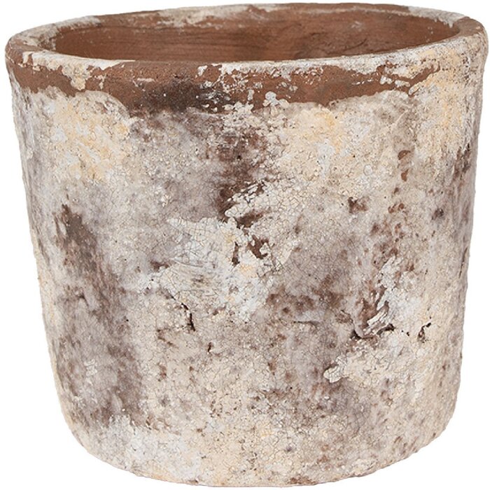 Clayre & Eef 6TE0526L Flower Pot Terracotta Beige Ø 16x14 cm Country Style