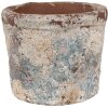 Clayre & Eef 6TE0526S Flower Pot Terracotta Beige Blue Ø 12x10 cm Country Style