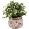 Clayre & Eef 6TE0527S Flower Pot Terracotta Beige Ø 13x9 cm Country Style