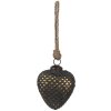 Clayre & Eef 6GL4529M Christmas tree bauble heart black gold 8x4x9 cm