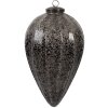 Clayre & Eef 6GL4530L Christmas bauble black silver Ø 17x26 cm glass