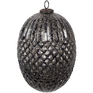 Clayre & Eef 6GL4531L Christmas bauble black grey...