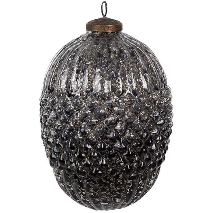 Clayre & Eef 6GL4531M Christmas Tree Bauble Black Grey Ø 13x18 cm