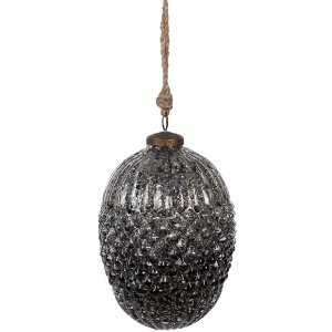 Clayre & Eef 6GL4531M Christmas Tree Bauble Black Grey Ø 13x18 cm