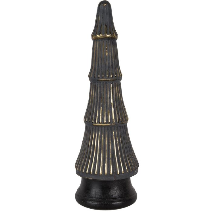 Clayre & Eef 65383 Christmas Tree Gold Grey Ø 15x45 cm