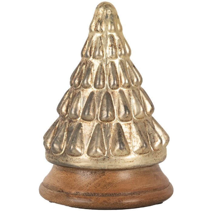 Clayre & Eef 65388 Christmas Tree Gold Coloured Ø 13x19 cm