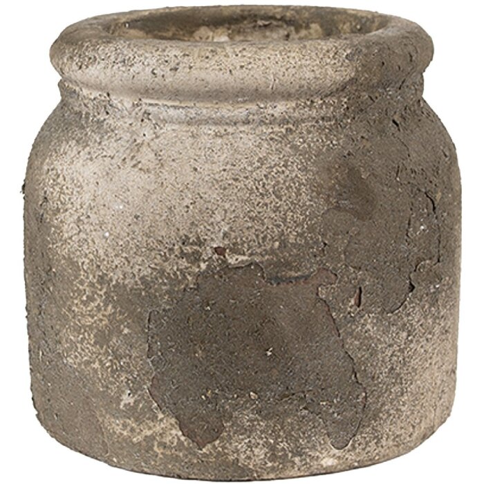 Clayre & Eef 6TE0517 Flower Pot Grey Beige Ø 17x16 cm