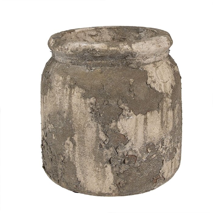 Clayre & Eef 6TE0518M Flower Pot Grey Beige Ø 14x13 cm