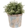 Clayre & Eef Flower Pot Beige Green Ø 14x12 cm Country Style