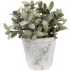 Clayre & Eef 6TE0520M Flower Pot Terracotta White Blue Ø 12x11 cm Country Style