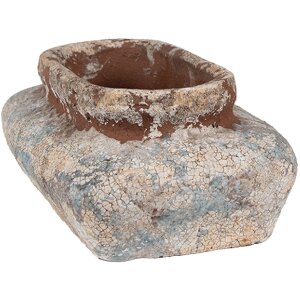 Clayre & Eef 6TE0522L Flower Pot Beige Blue 27x15x9 cm