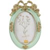 Clayre & Eef 2F1157 Picture Frame Oval Green Gold Coloured 10x15 cm