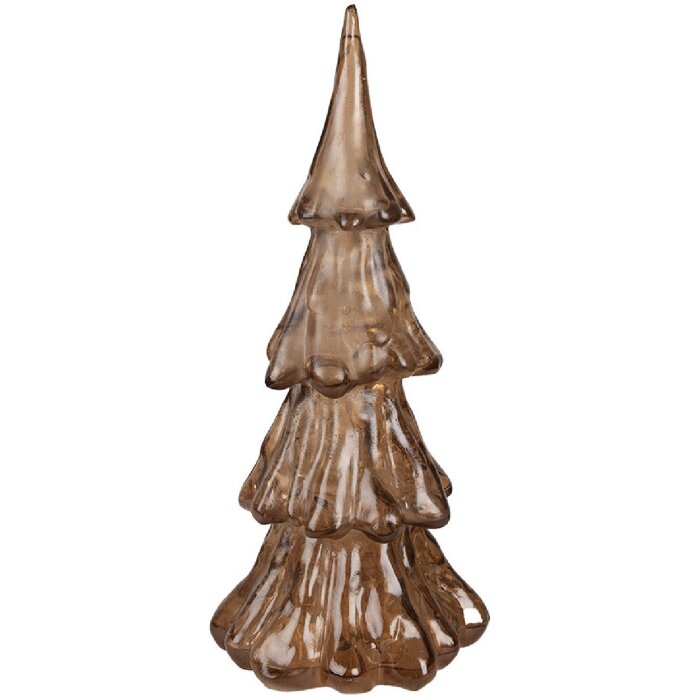 Clayre & Eef 6PR4363 Christmas Decoration Tree LED Brown Gold Coloured Ø 14x33 cm