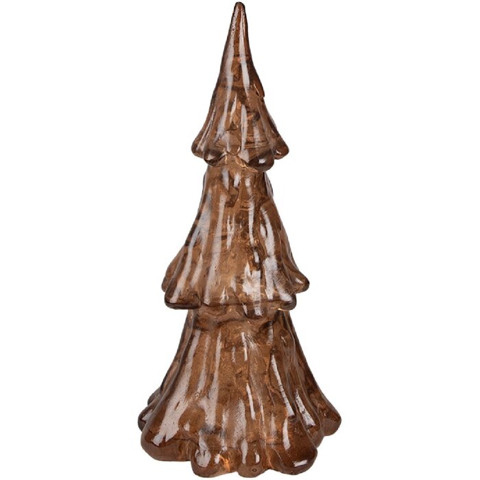 Clayre & Eef 6PR4364 LED Christmas tree Gold coloured Ø 12x24 cm 3xAAA