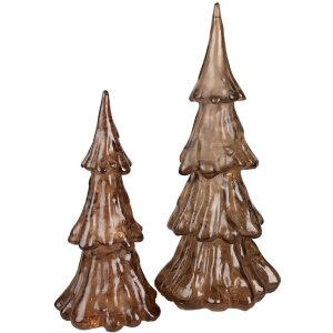 Clayre & Eef 6PR4364 LED Christmas tree Gold coloured Ø 12x24 cm 3xAAA