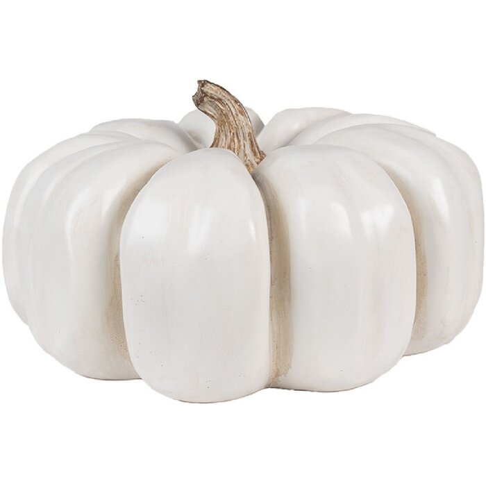 Clayre & Eef 6PR4366 Decorative Pumpkin White Polyresin Ø 27x16 cm