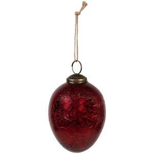 Clayre & Eef 6GL4507 Christmas bauble set red 24x23x9 cm Ø 5x10 cm