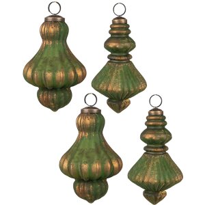 Clayre & Eef 6GL4508 Christmas baubles set green gold...