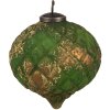 Clayre & Eef 6GL4509 Christmas bauble set 4 green gold 27x26x13 cm Ø 15x15 cm