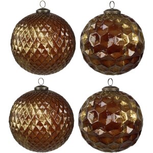 Clayre & Eef 6GL4511 Christmas Tree Bauble Brown Gold...