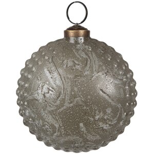 Clayre & Eef 6GL4515 Christmas tree bauble grey glass...