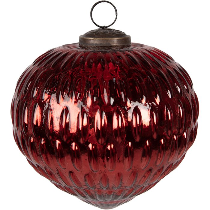 Clayre & Eef 6GL4524 Christmas tree bauble red Ø 13x13 cm