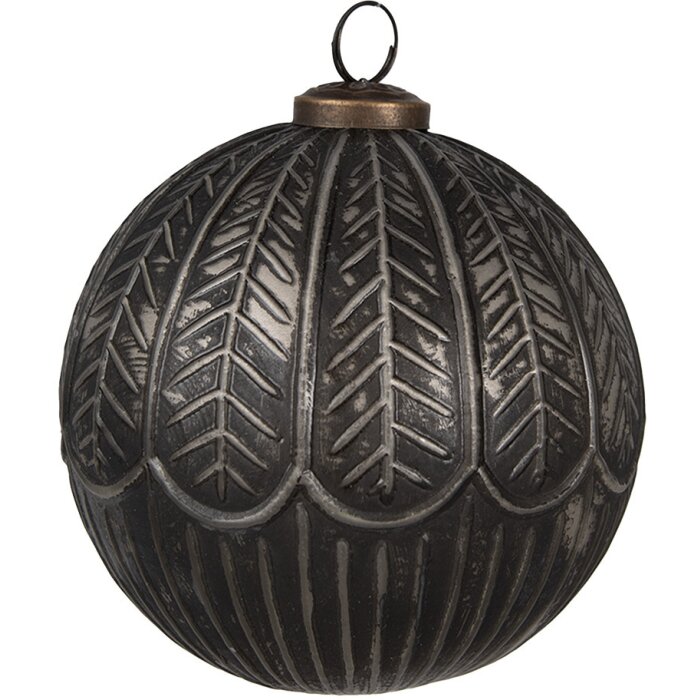 Clayre & Eef 6GL4676 Christmas tree baubles black Ø 12x12 cm