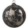 Clayre & Eef 6GL4677 Christmas tree baubles 15x6x15 cm Black Silver