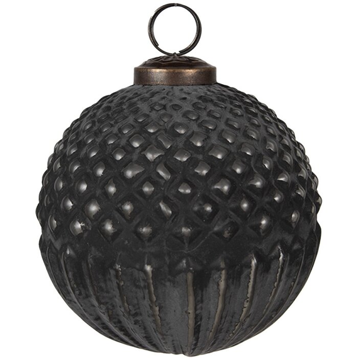 Clayre & Eef 6GL4686 Christmas Tree Bauble Black Ø 10x10 cm