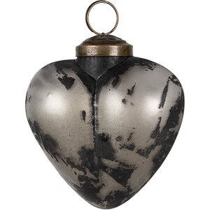 Clayre & Eef 6GL4692 Christmas tree bauble heart grey...