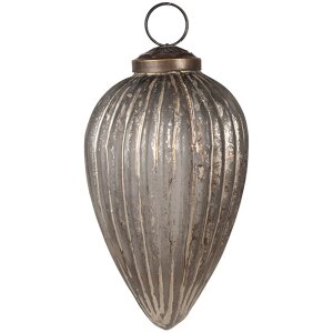 Clayre & Eef 6GL4695 Christmas Tree Bauble Grey Gold...