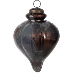 Clayre & Eef 6GL4700 Christmas bauble grey glass...