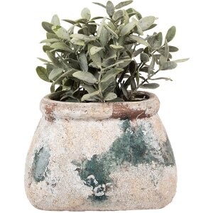 Clayre & Eef 6TE0536M Flower Pot Beige Green 20x14x13...