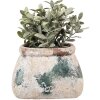 Clayre & Eef 6TE0536M Flower Pot Beige Green 20x14x13 cm Country Style