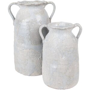 Clayre & Eef 6TE0537S Decoration Vase Grey Beige 15x12x20 cm