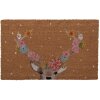 Clayre & Eef MC249 Door Mat Brown Pink 75x45x1 cm Romantic Coconut Fibre PVC