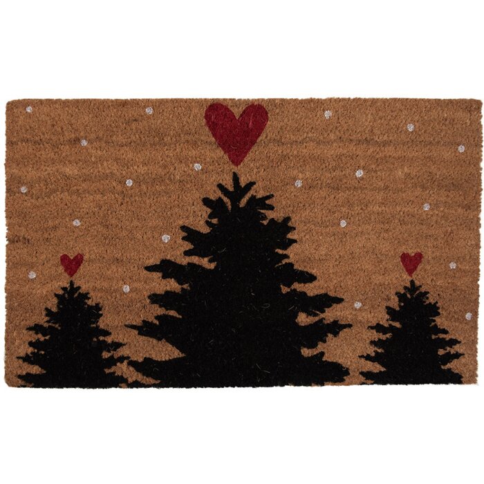 Clayre & Eef MC250 Door mat hearts fir trees 75x45 cm