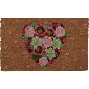 Clayre & Eef MC251 Door mat heart motif 75x45x1 cm