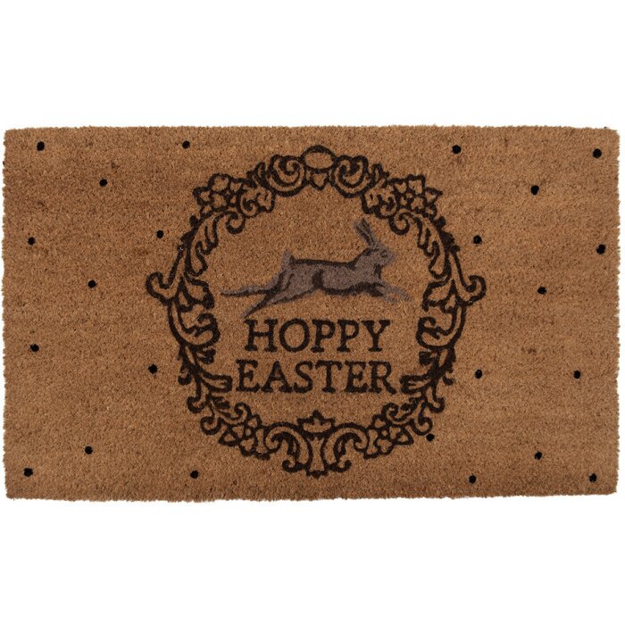 Clayre & Eef RFLMC Door Mat Hoppy Easter 75x45x1 cm Brown