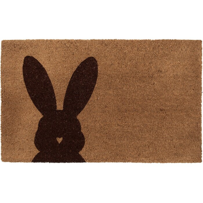 Clayre & Eef RUBMC Door Mat Rabbit Motif 75x45x1 cm Brown