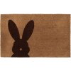 Clayre & Eef RUBMC Door Mat Rabbit Motif 75x45x1 cm Brown