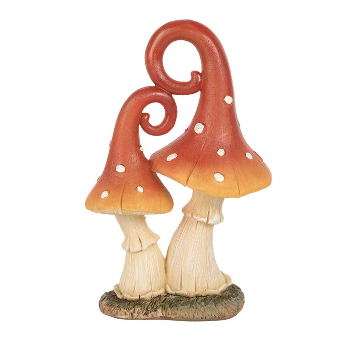 Clayre & Eef 6PR4160 Decoration Mushroom Red Orange 11x7x17 cm