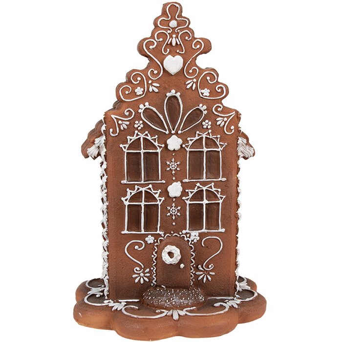 Clayre & Eef 6PR4344 Decoration gingerbread house with LED 13x13x20 cm