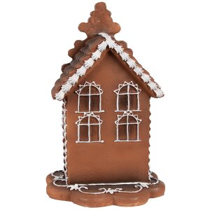 Clayre & Eef 6PR4344 Decoration gingerbread house with LED 13x13x20 cm