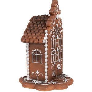 Clayre & Eef 6PR4344 Decoration gingerbread house with LED 13x13x20 cm