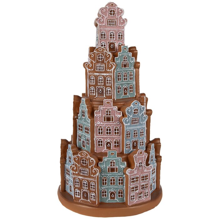 Clayre & Eef 6PR4350 Decoration house with LED Ø 18x33 cm 3xAAA