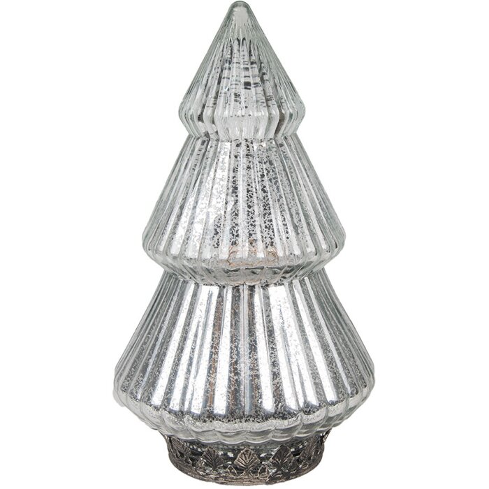 Clayre & Eef 6GL4573ZI Christmas Tree with LED Silver Ø 13x23 cm