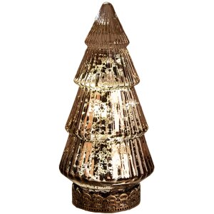 Clayre & Eef 6GL4603 Christmas tree with LED Ø 8x16 cm Brown